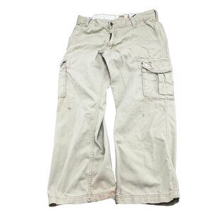 Levis Pants Men 36W x 30L Beige Cargo Loose Straight Black Batwing Y2K Flaws‎